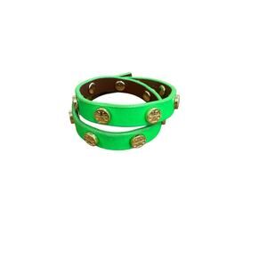 Tory Burch Womens Hex Thin Double Wrap Bracelet Bright Green Preppy